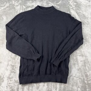 Lavane Sweater Womens Medium Mock Neck Black Long Sleeve Ribbed EUC